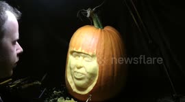 Stunning timelapse of pumpkin carver’s spookily real jack-o'-lanterns - which can sell for £500