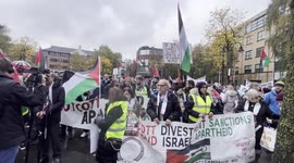 Rally held in Belfast, UK to call for ceasefire in Gaza