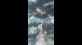 In the  Mediterranean Sea next to Mallorca, warm and clean water,