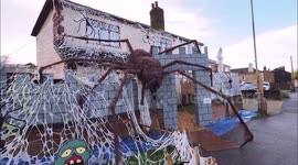 Spooktacular Halloween Spider house seen in Kent, UK
