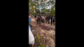 BMX Riders Attempt Challenging Log Ride