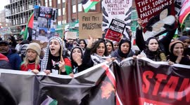 Massive pro-Palestine march held in streets of Bristol, UK