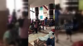 Displaced civilians sheltering in Al-Quds Hospital in Gaza City
