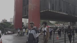 People Gathered for Pro-Palestine Demonstration in Sao Paulo, Brazil