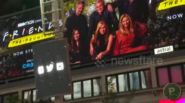 Matthew Perry and Cast of Friends on Digital Billboard in Toronto, Canada