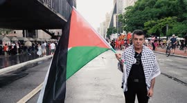 Pro-Palestinian demonstration in Sao Paulo, Brazil