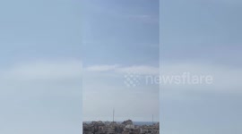 Israel Navy bombardment on the shores of Gaza city