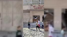 Red Cresent warehouse damaged as Israeli airstrikes slam Gaza