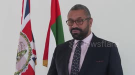 Foreign Secretary James Cleverly speaks on a visit to Abu Dhabi, UAE