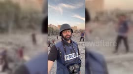 Gaza journalist at the scene of reported wedding hall bombing in Nuseirat Camp