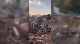 Wedding hall turned into huge crater by Israeli air strikes, according to local reporter