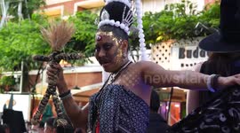 Halloween party pulls in revellers on Khaosan Road in Bangkok, Thailand