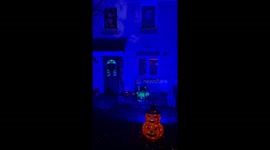 Glowing blue Halloween house lights up North Lanarkshire