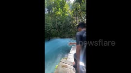 Double slip: hilarious water mishap in Seram, Indonesia