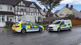 Clips from crime scene at Croydon after murder of a 19-year-old in UK