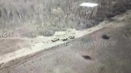Ukrainian forces destroy Russian armoured vehicles in massive explosion