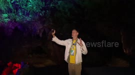 Drama show staged in Karst limestone cave in China's Guilin
