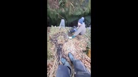 Lamb Rescued From Deep Ravine