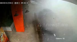 Massive explosion from gas leak at Chinese massage parlour leaves one injured