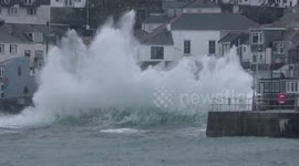 Tiles ripped off roofs and locals struggle to walk as Storm Ciaran batters Cornwall