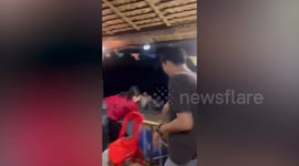 Girl falls from bamboo handrail during party on raft
