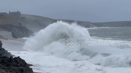 Storm Ciaran: High winds and even higher waves slam southwestern UK