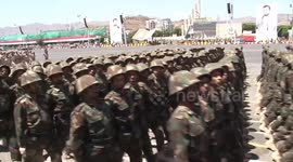 Yemeni Houthi militia commemorates the 9th anniversary of their takeover of the city in Sana'a, Yemen