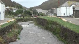 Storm water from storm Ciaran is poring down the stream at Boscastle, not quite as bad as 20 years ago but is worrying all the same