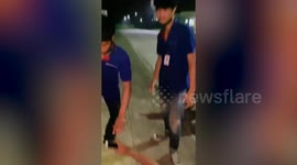Locals rescue stray dog stuck deep in city sewer