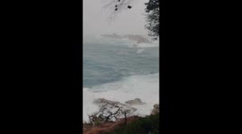 Huge storm front passing over Dubrovnik area.High south winds result in very high waves.
