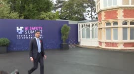Rishi Sunak arrives for second day of AI summit in Milton Keynes, UK