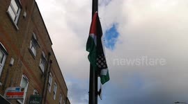 Palestine flags remain in Bethnal Green days after man was arrested for criticising them