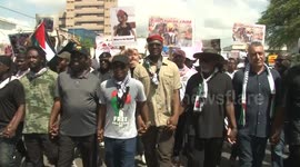 Ghanaians joins Palestinian in a demonstration on Israel-Hamas war in Accra, Ghana
