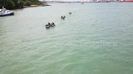 Drone footage of King Charles and Queen Camilla in Mombasa, Kenya