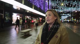 London's Oxford Street have switched on its Christmas lights in a dazzling display in UK