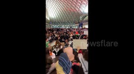 UK: Pro-Palestine Supporters Stage Sit-In Protest At London King’s Cross Station