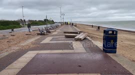 Paving slabs ripped up in Southsea as Storm Ciaran hits England