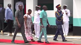King and Queen watch Kenyan Marines trained by the UK’s Royal Marines in Mombasa, Kenya