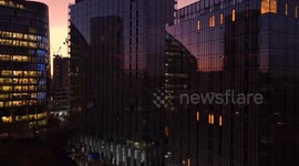Manchester sunset in the city centre