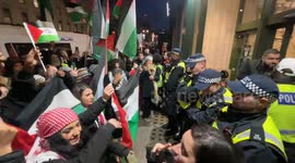 After taking over Charing Cross Station, Palestine Protestors spotted a McDonald’s and began to protest