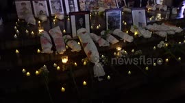 Naming the victims of Gaza at vigil in central London on 4 November 2023 - Piccadilly Circus