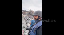Palestine: Volunteers Search For Victims Under Rubble Of Bombed Residential Building In Gaza Strip