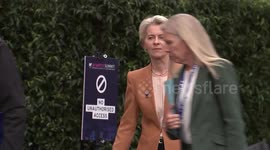 Ursula von der Leyen arrives for AI summit in Bletchley, Milton Keynes, UK