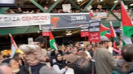 UK: Hundreds Gather For Pro-Palestine Protest At Edinburgh Waverley Station