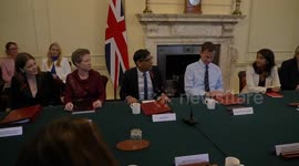 Rishi Sunak speaks to ministers during Cabinet meeting in London, UK