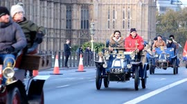 Hundreds of beautiful vehicles trundle over Westminster Bridge for the annual London to Brighton Veteran Car Run