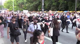 Pro-Palestinian demonstration takes place in Sao Paulo, Brazil
