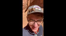 Kind man displays remarkable calm after tarantula falls on his head in a canyon in Utah