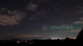 Northern lights bath the skies above the UK in an surprising alternative to fire works on Guy Fawkes night, Derbyshire
