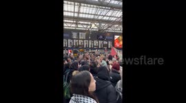 UK: Hundreds Gather For Pro-Palestine Protest At Edinburgh Waverley Station 2